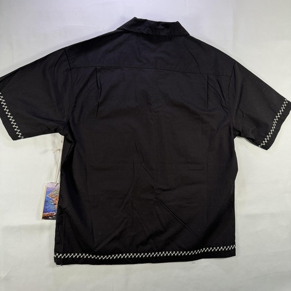 Massive Luxury Shirt Mens Medium Black Embroidered Margarita Camp Button Up - Picture 9 of 9